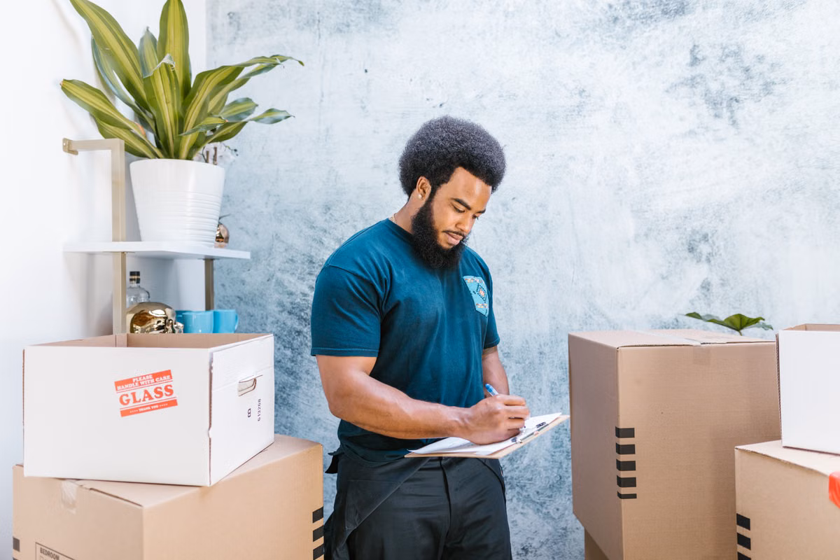 SwiftHaul Moving team relocating desks and office equipment in Philadelphia